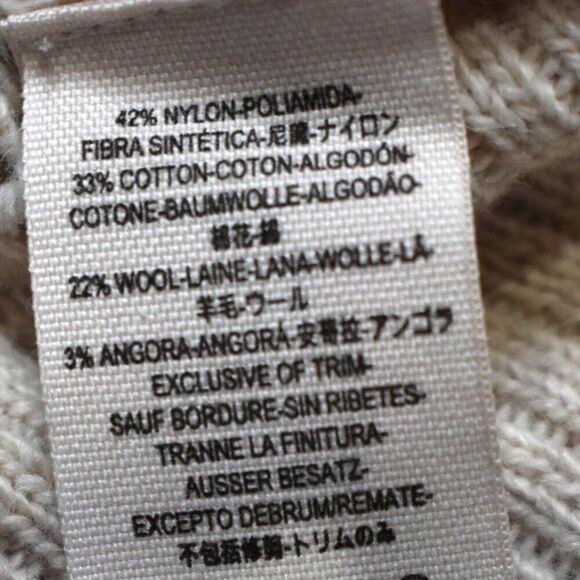 Free People Off White Wool Blend Open Knit Sweater Small Embellished Scoop Neck - Picture 8 of 12